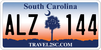 SC license plate ALZ144