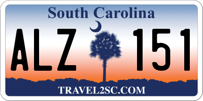 SC license plate ALZ151