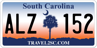 SC license plate ALZ152