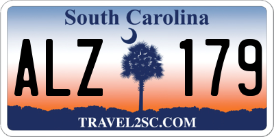 SC license plate ALZ179