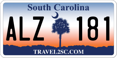 SC license plate ALZ181
