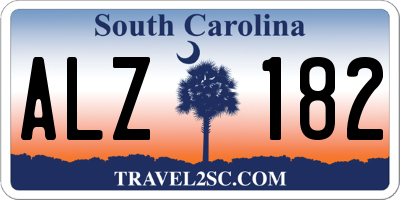 SC license plate ALZ182