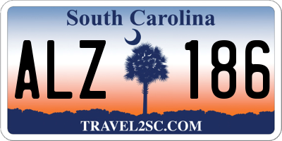 SC license plate ALZ186