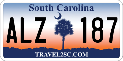 SC license plate ALZ187