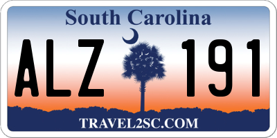 SC license plate ALZ191