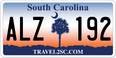 SC license plate ALZ192