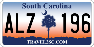 SC license plate ALZ196