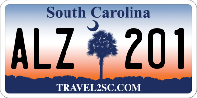 SC license plate ALZ201
