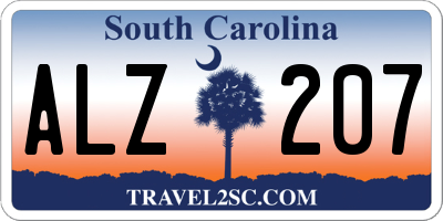 SC license plate ALZ207
