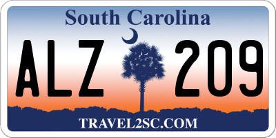 SC license plate ALZ209