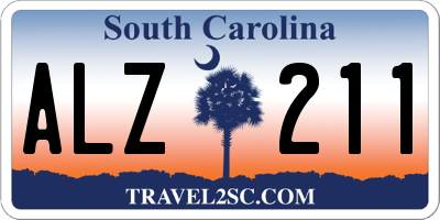 SC license plate ALZ211