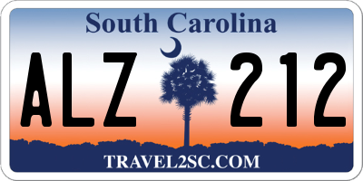 SC license plate ALZ212