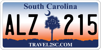 SC license plate ALZ215