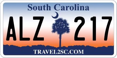 SC license plate ALZ217