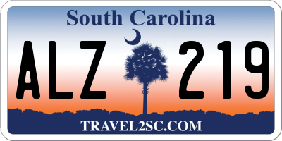 SC license plate ALZ219
