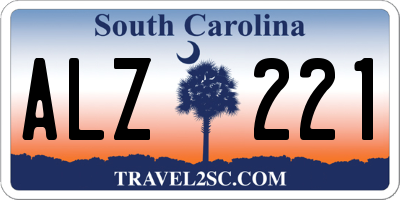 SC license plate ALZ221