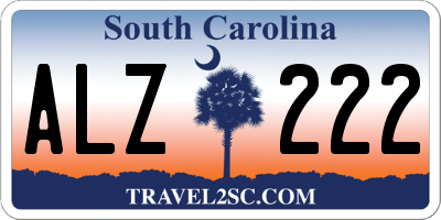 SC license plate ALZ222