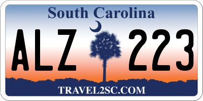 SC license plate ALZ223