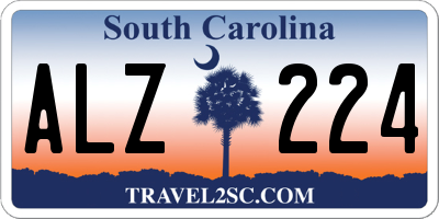 SC license plate ALZ224