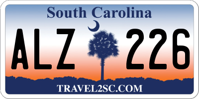 SC license plate ALZ226