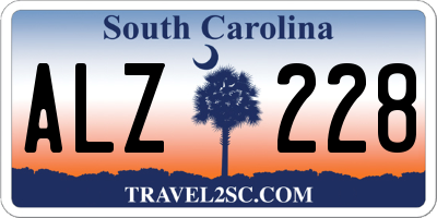 SC license plate ALZ228