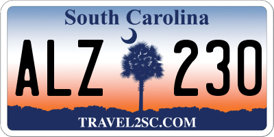 SC license plate ALZ230