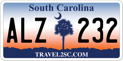 SC license plate ALZ232