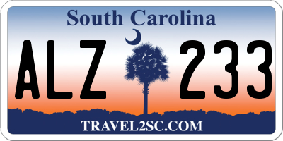 SC license plate ALZ233