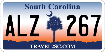 SC license plate ALZ267