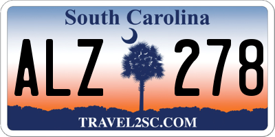 SC license plate ALZ278