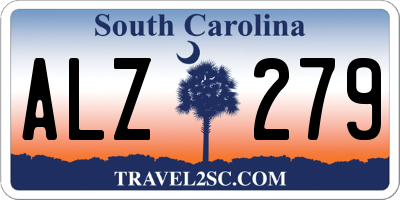 SC license plate ALZ279