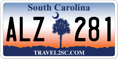 SC license plate ALZ281