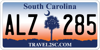 SC license plate ALZ285