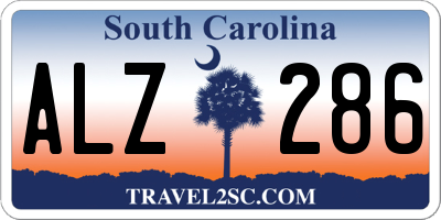 SC license plate ALZ286