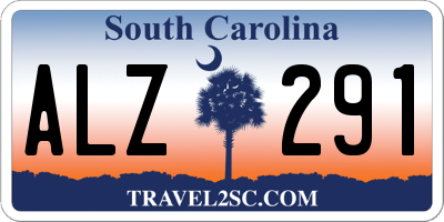 SC license plate ALZ291