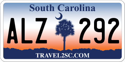 SC license plate ALZ292
