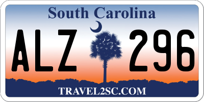 SC license plate ALZ296