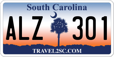 SC license plate ALZ301