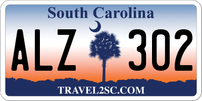 SC license plate ALZ302