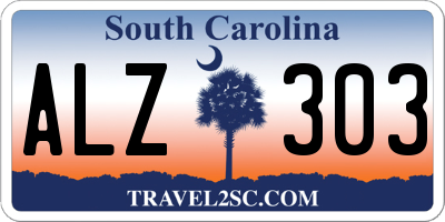 SC license plate ALZ303