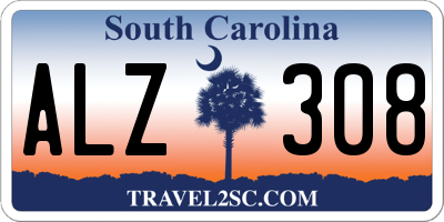 SC license plate ALZ308