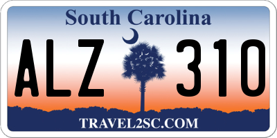 SC license plate ALZ310