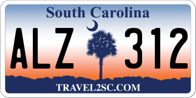 SC license plate ALZ312
