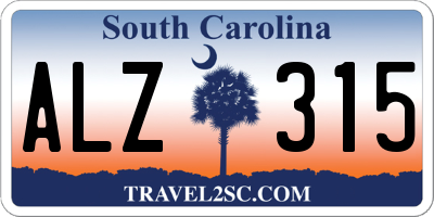 SC license plate ALZ315