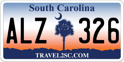 SC license plate ALZ326