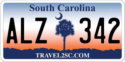 SC license plate ALZ342