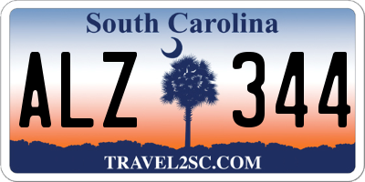 SC license plate ALZ344