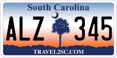 SC license plate ALZ345