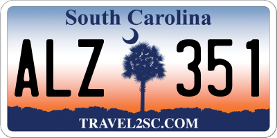 SC license plate ALZ351