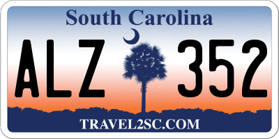 SC license plate ALZ352